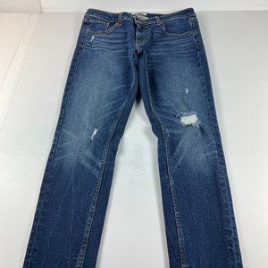 Levi's Altered Jeans Womens 30 x 30 711 Skinny Fit Blue Distressed Stretch Denim
